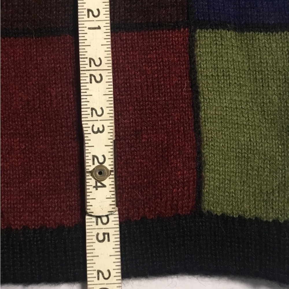 Rainforest Blues 100% alpaca wool handmade vest LARGE . Made in Bolivia. - Picture 4 of 6